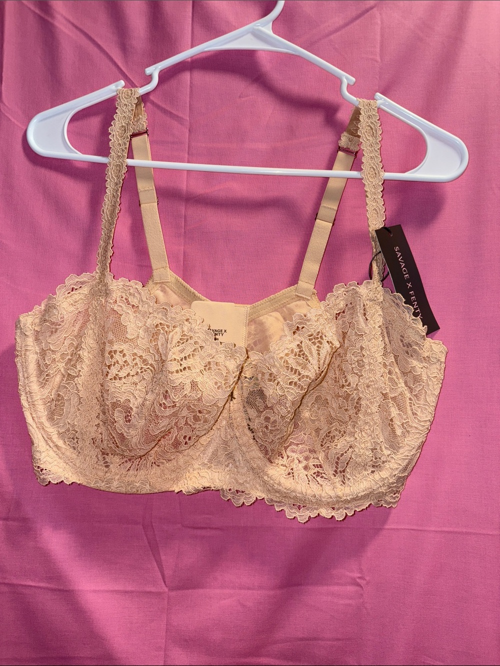 Savage X Fenty Beige Lace Underwire Bra